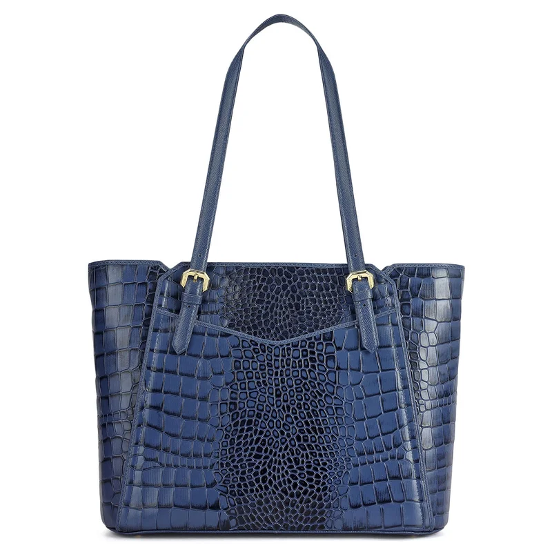 Da Milano Stardust Medium Croco Leather Tote - Stardust for Women | Best Price UAE